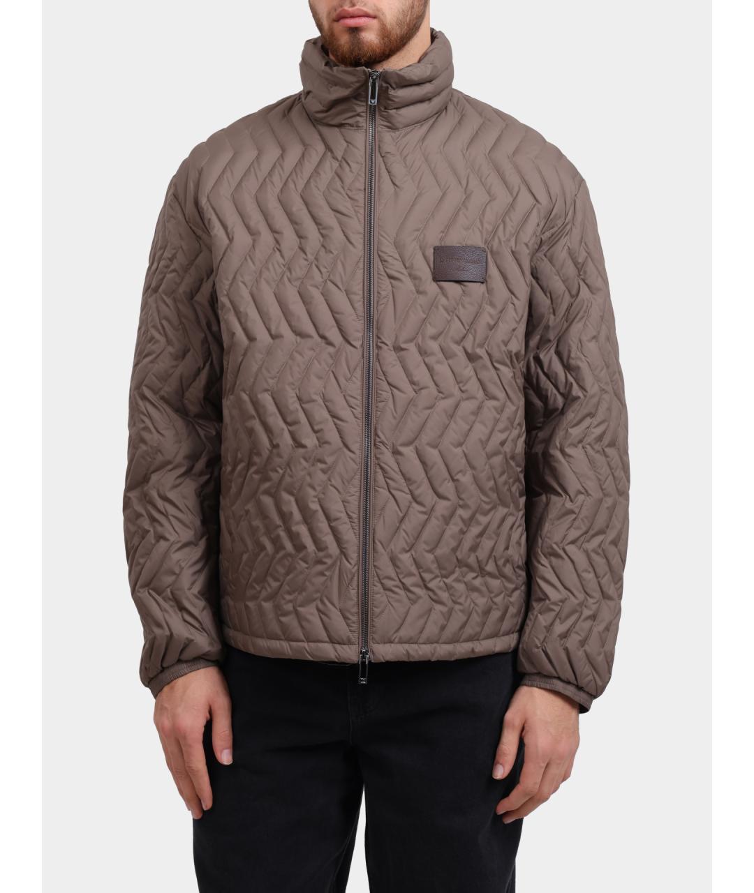 EMPORIO ARMANI Коричневая полиамидовая куртка, фото 5