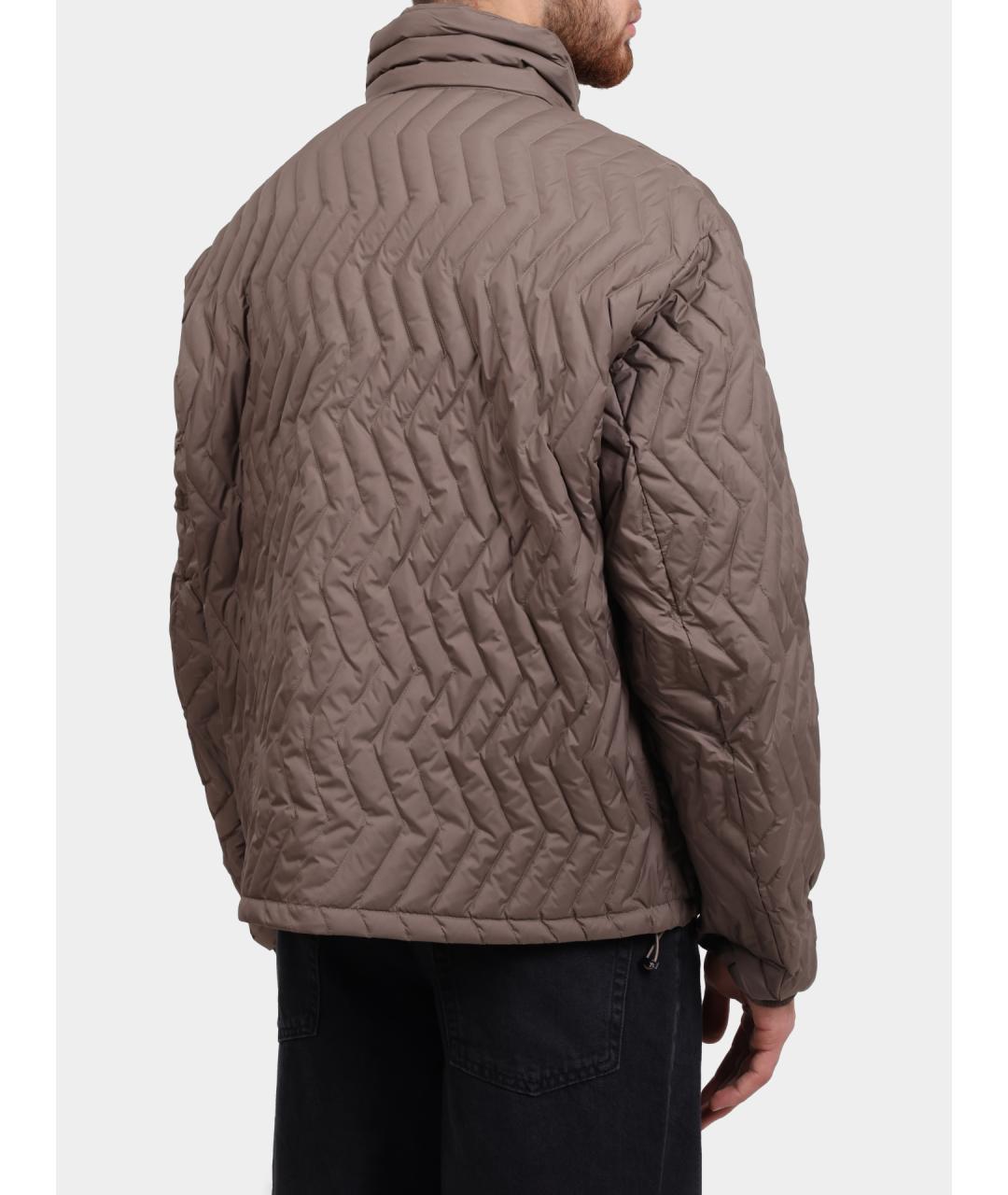 EMPORIO ARMANI Коричневая полиамидовая куртка, фото 4