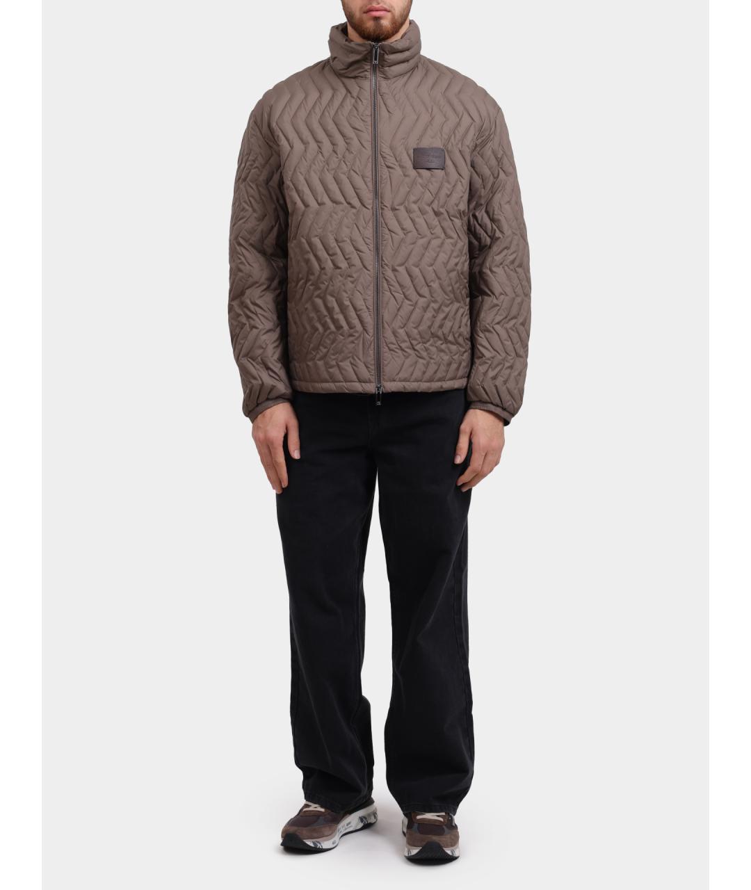 EMPORIO ARMANI Коричневая полиамидовая куртка, фото 2