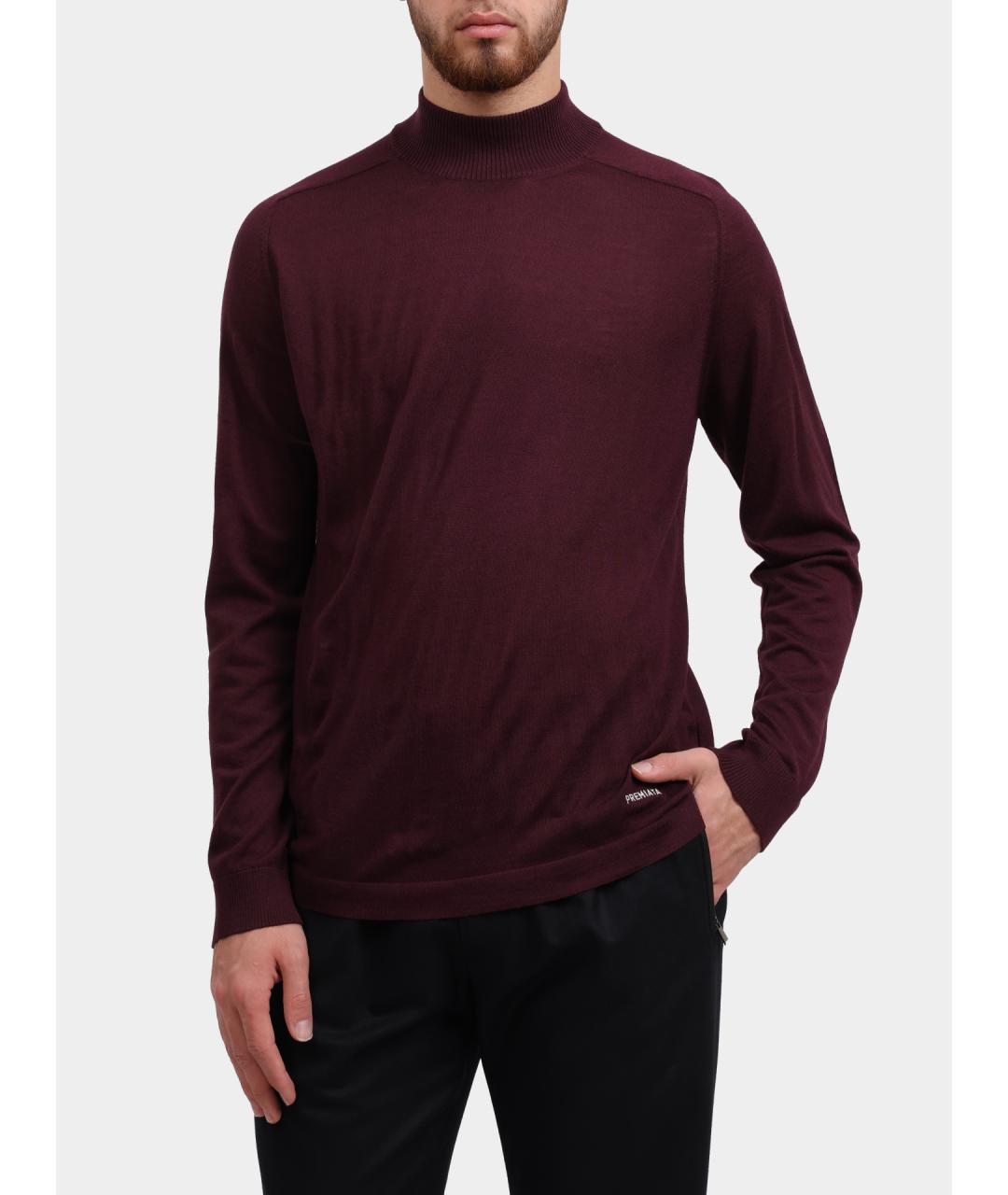 PREMIATA Бордовый шерстяной джемпер / свитер, фото 5