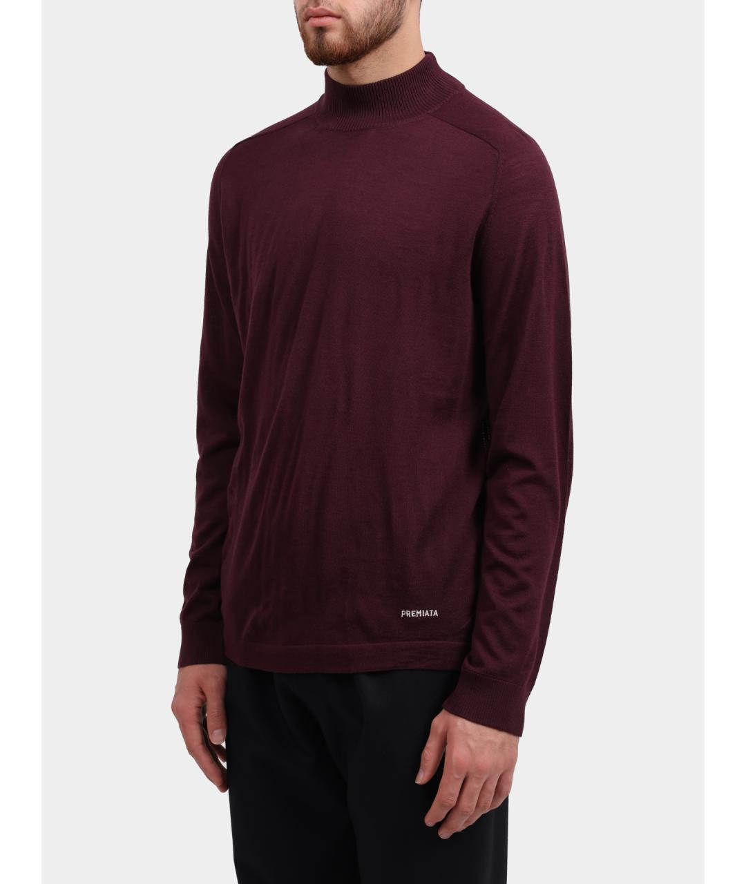 PREMIATA Бордовый шерстяной джемпер / свитер, фото 3