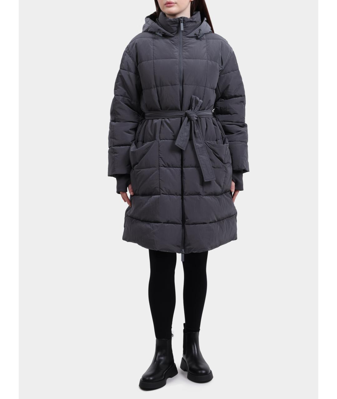 ARMANI EXCHANGE Серый полиамидовый пуховик, фото 6