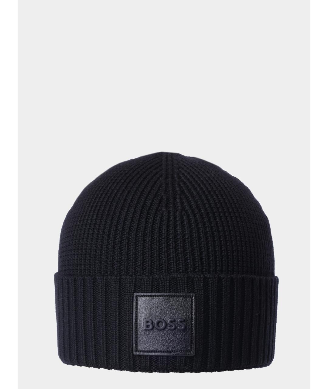 HUGO BOSS Черная шерстяная шапка, фото 3