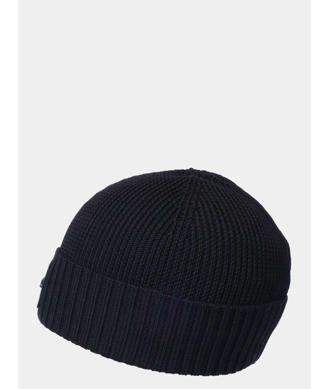 HUGO BOSS Черная шерстяная шапка, фото 2