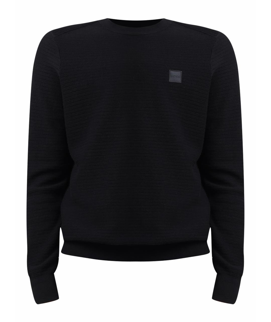 HUGO BOSS Черный хлопковый джемпер / свитер, фото 1