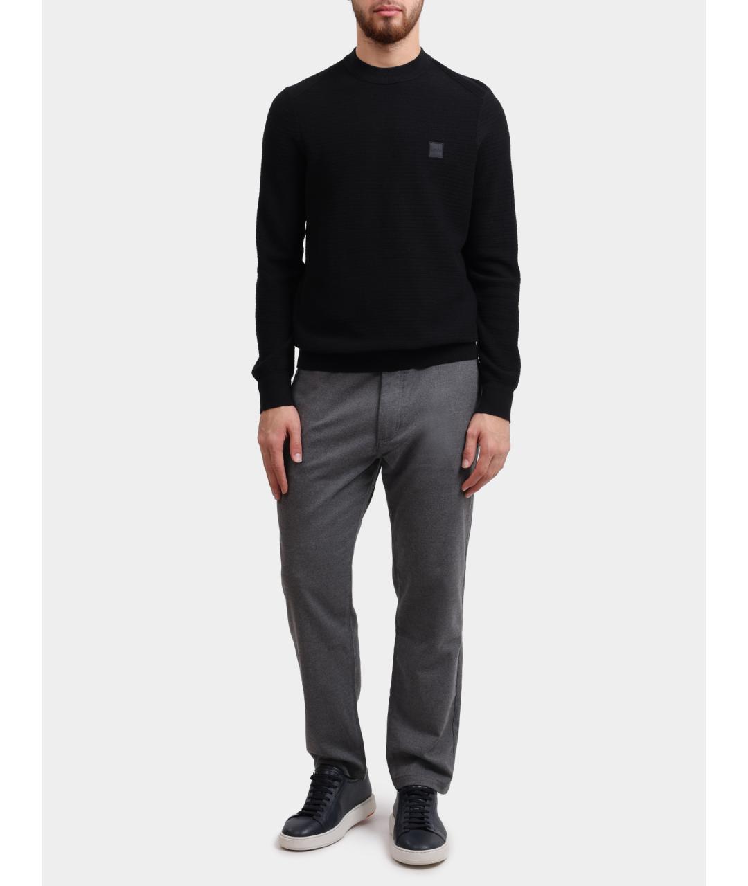 HUGO BOSS Черный хлопковый джемпер / свитер, фото 2