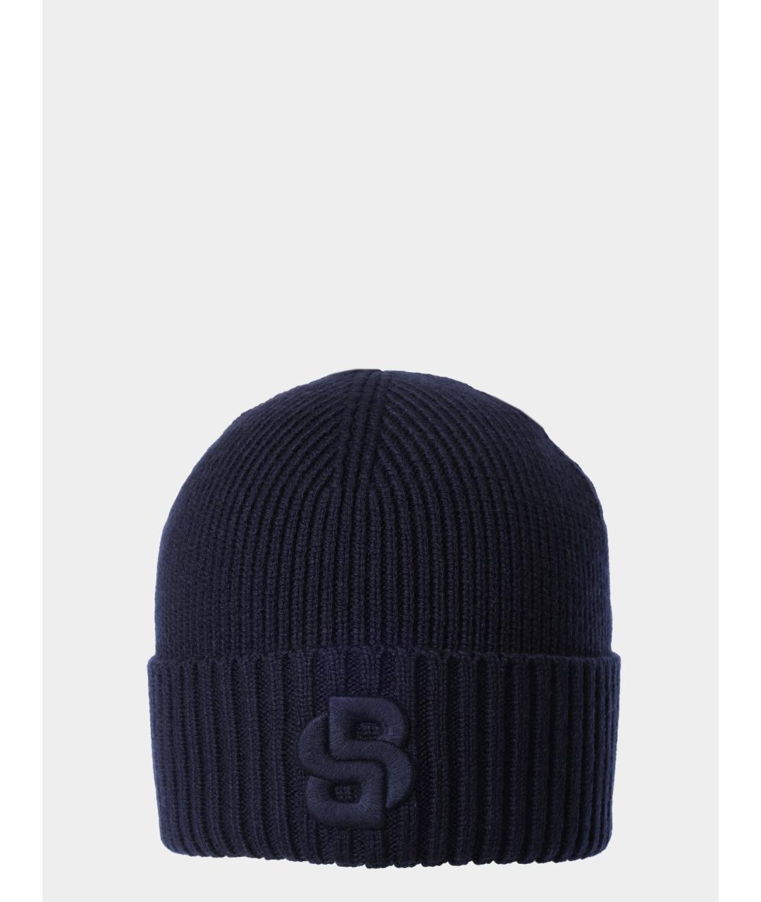 HUGO BOSS Темно-синяя шерстяная шапка, фото 3
