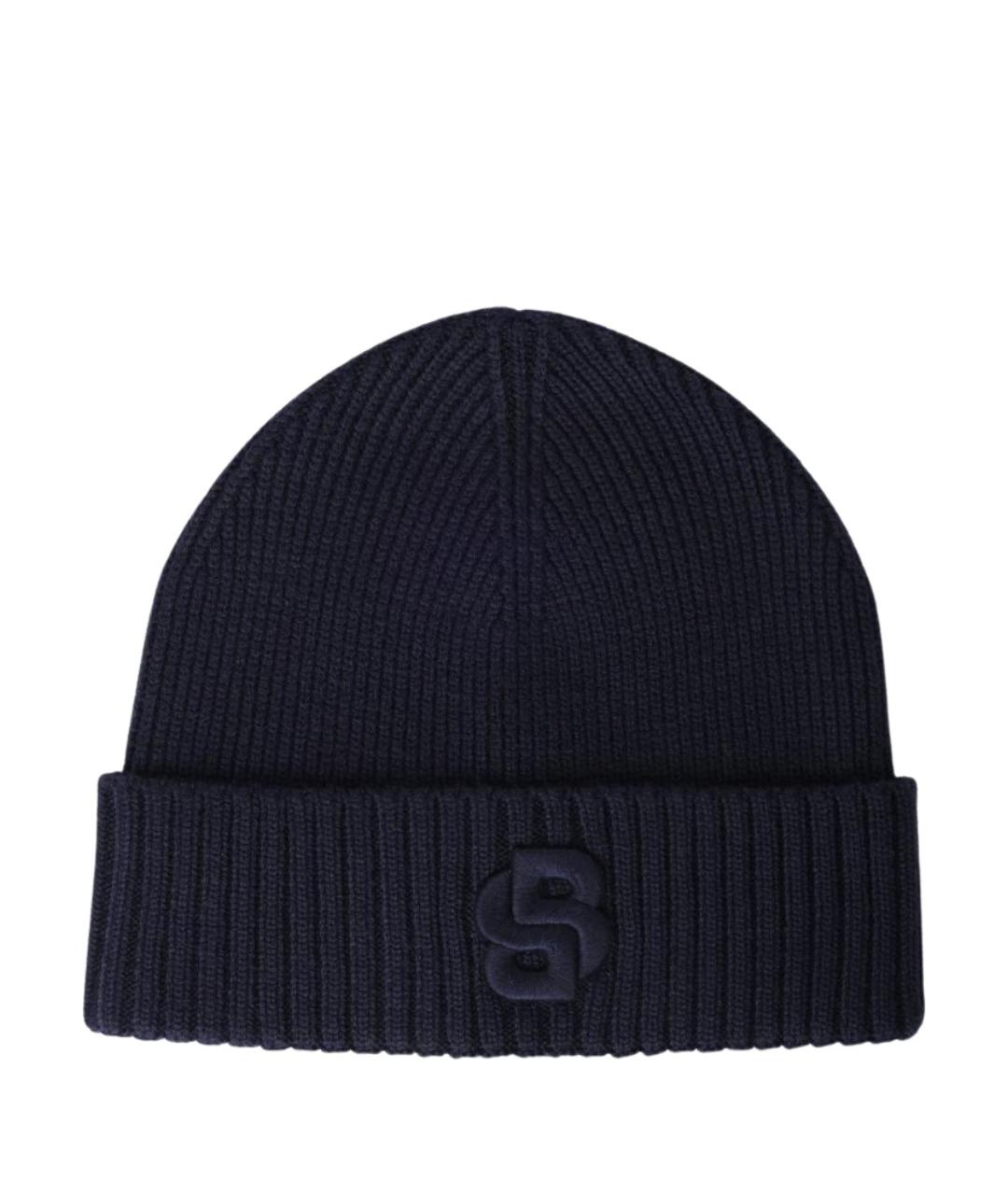 HUGO BOSS Темно-синяя шерстяная шапка, фото 1