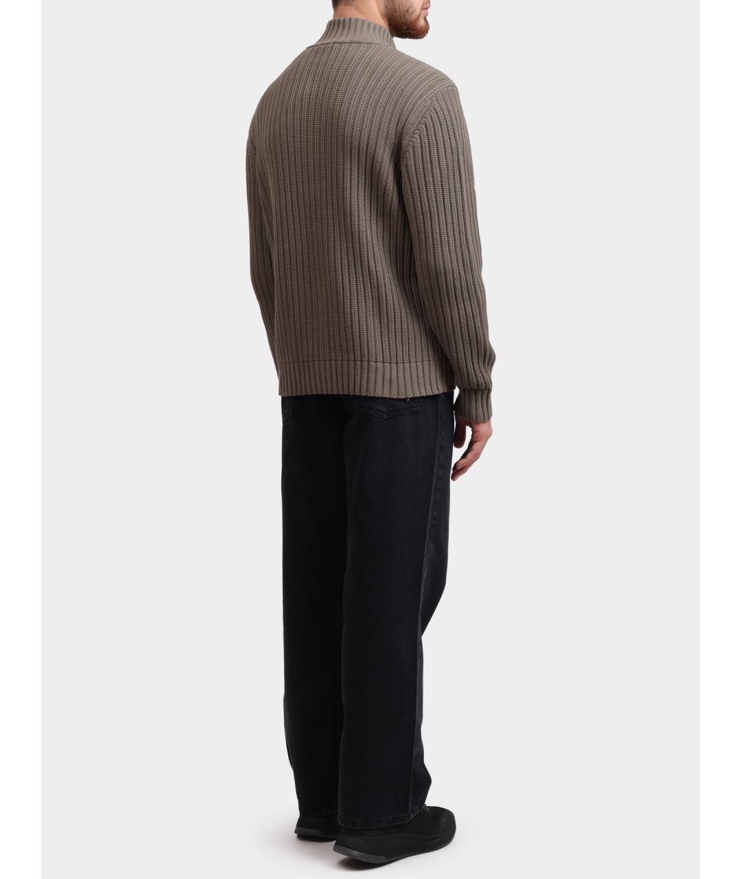 HUGO Бежевый хлопковый кардиган, фото 4