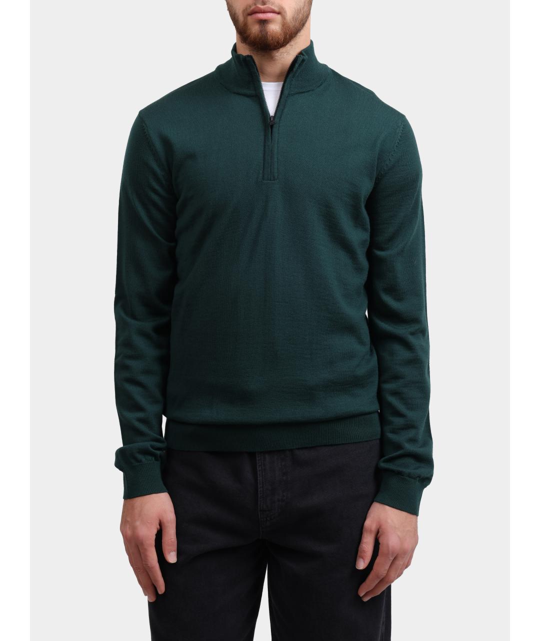 HUGO Зеленый шерстяной джемпер / свитер, фото 5