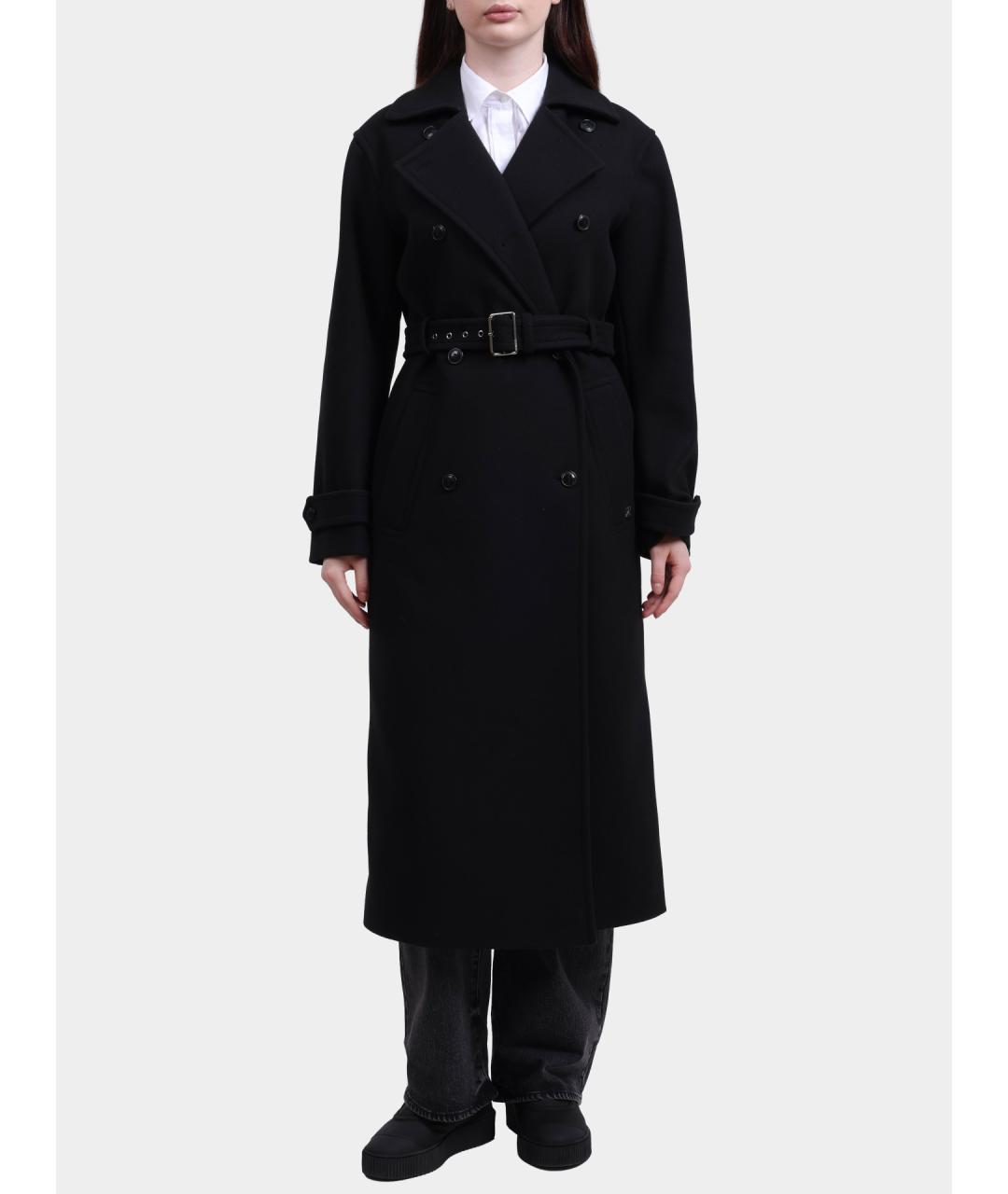 HUGO Черное полиэстеровое пальто, фото 5