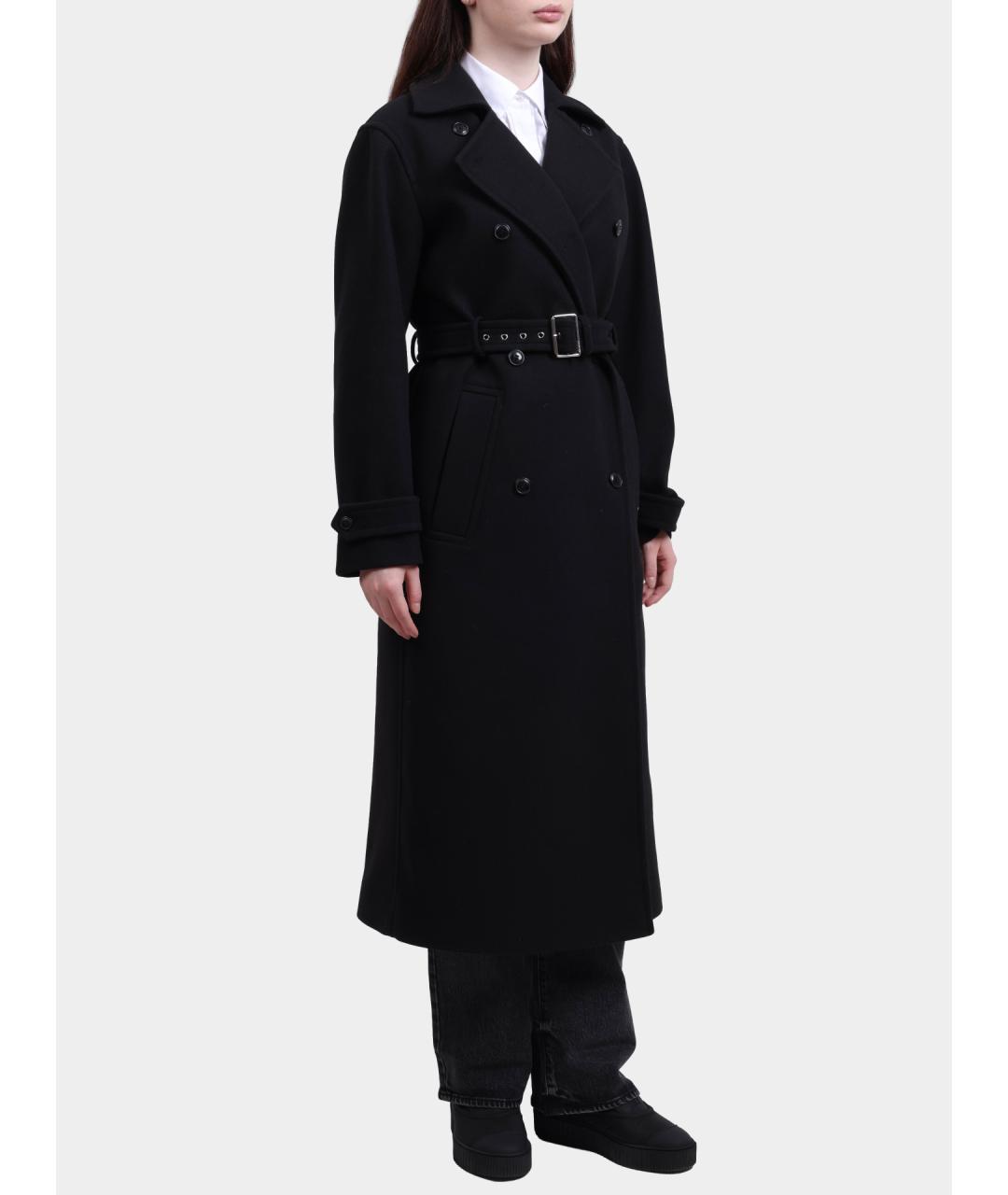 HUGO Черное полиэстеровое пальто, фото 3