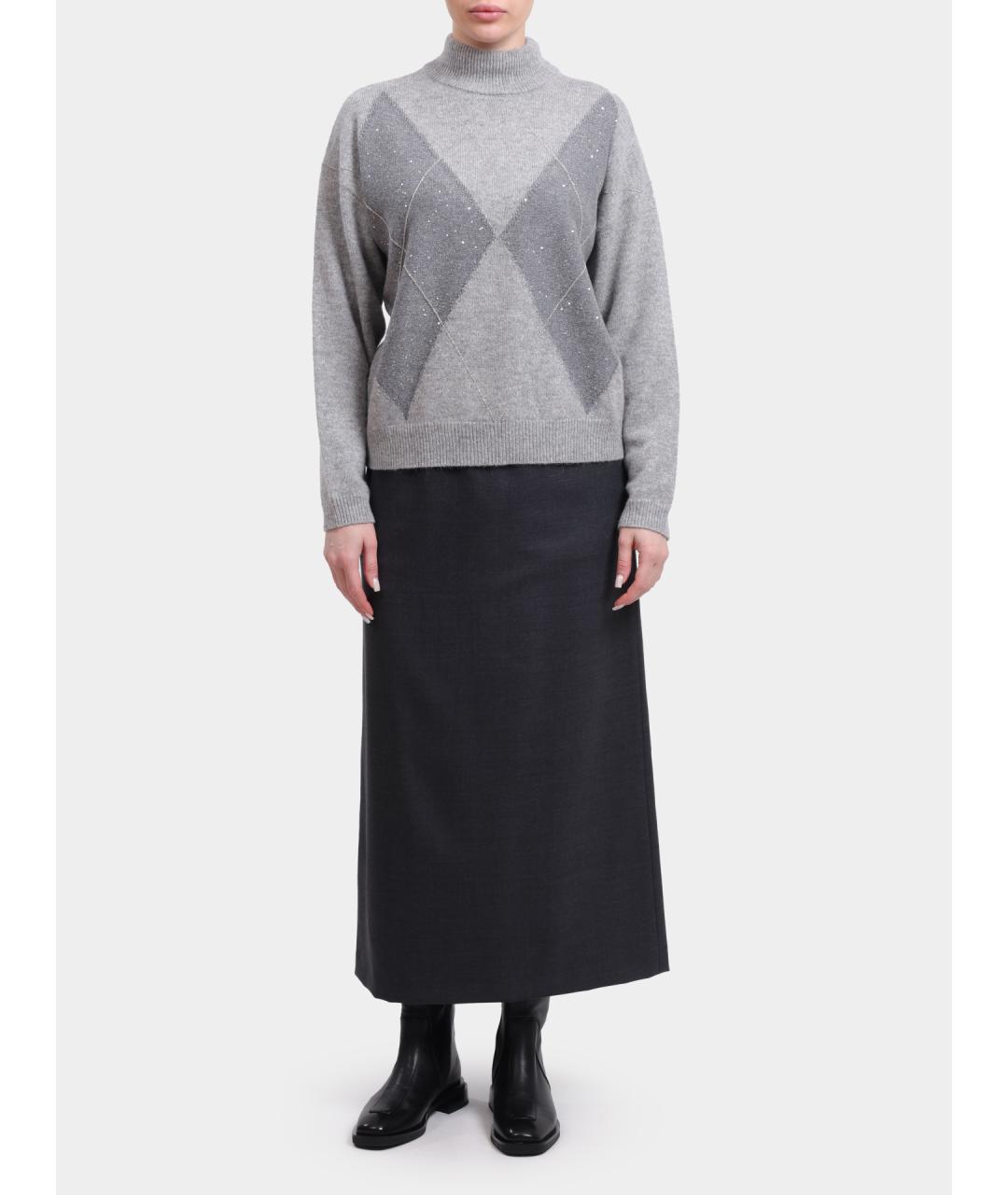 PESERICO Серый шерстяной джемпер / свитер, фото 2