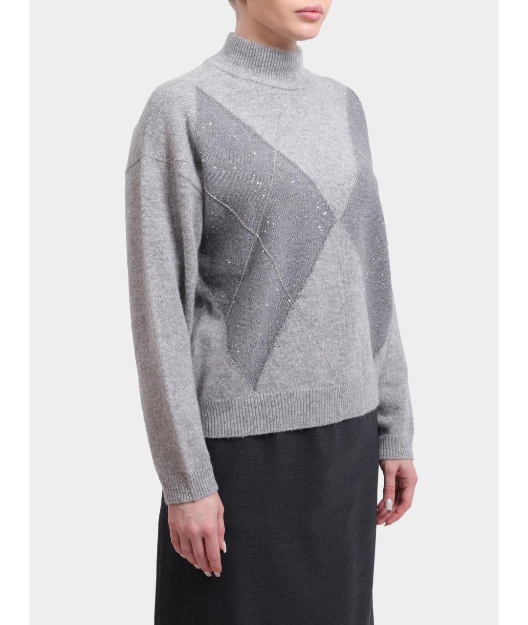 PESERICO Серый шерстяной джемпер / свитер, фото 3