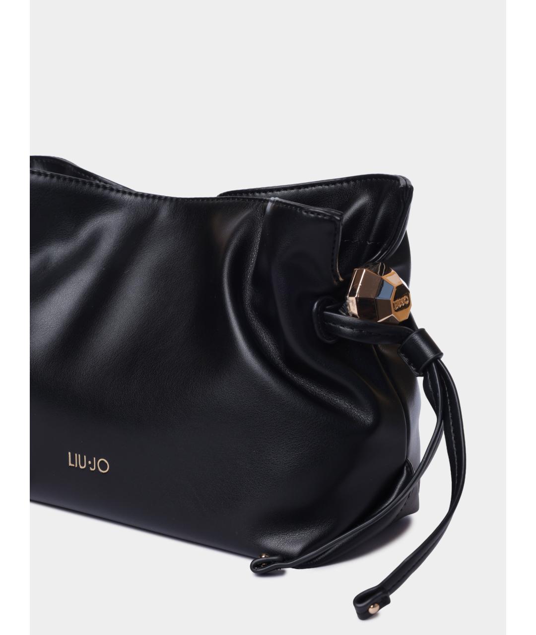 LIU JO Черная сумка через плечо из искусственной кожи, фото 4