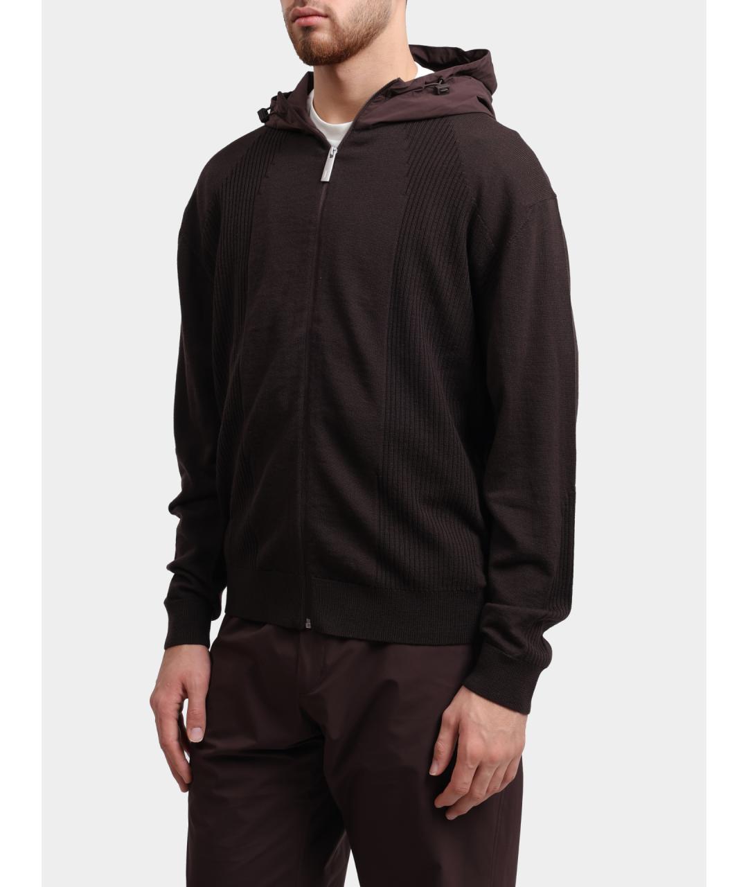 HERNO Коричневый шерстяной кардиган, фото 3