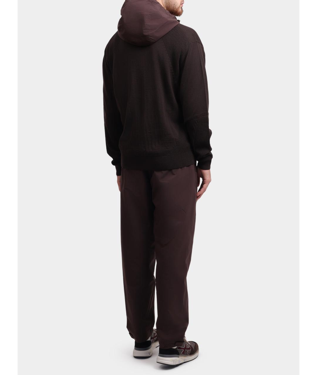 HERNO Коричневый шерстяной кардиган, фото 4