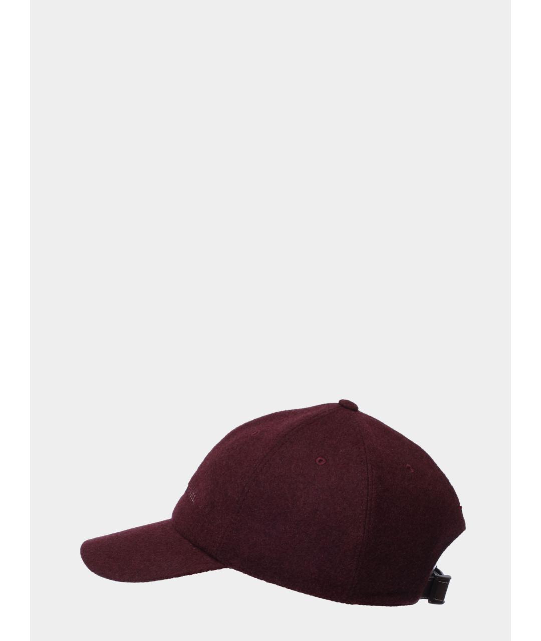 BRUNELLO CUCINELLI Бордовая шерстяная кепка/бейсболка, фото 2
