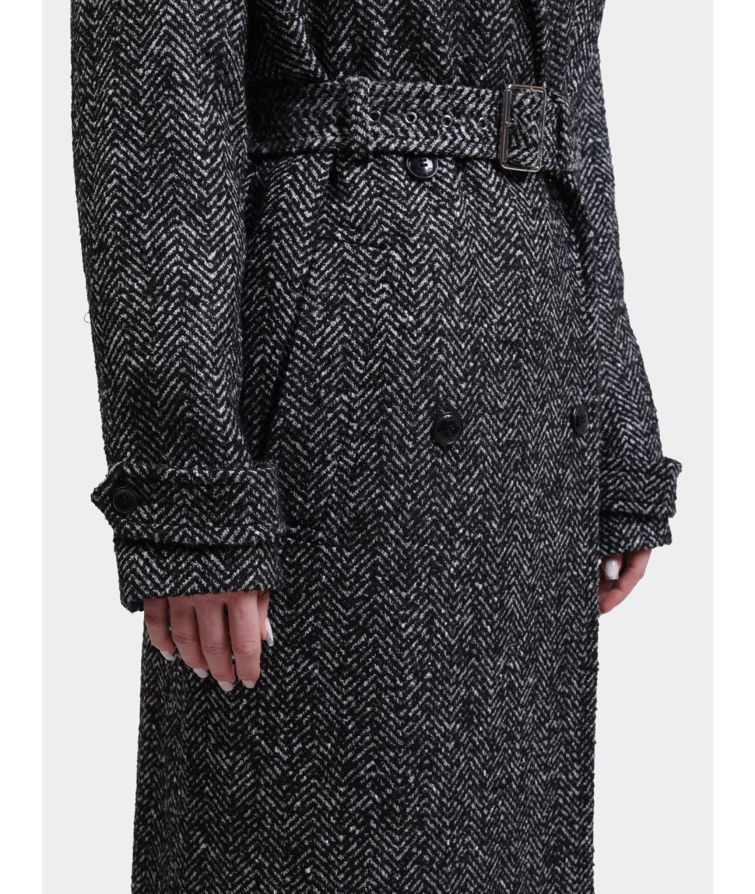 HUGO Серое шерстяное пальто, фото 4