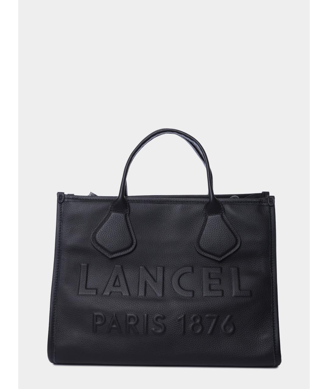 LANCEL Черная кожаная сумка тоут, фото 6