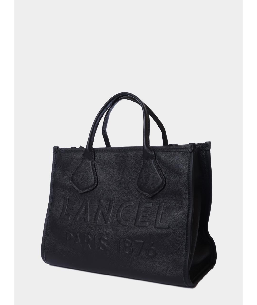 LANCEL Черная кожаная сумка тоут, фото 2