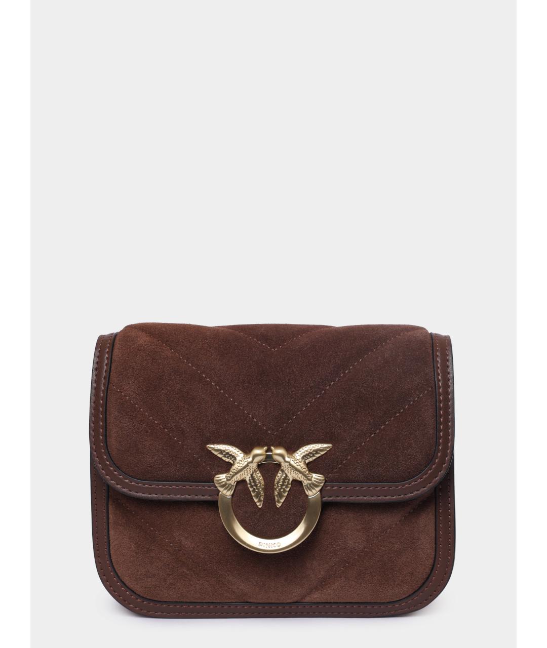 PINKO Коричневая кожаная сумка через плечо, фото 2