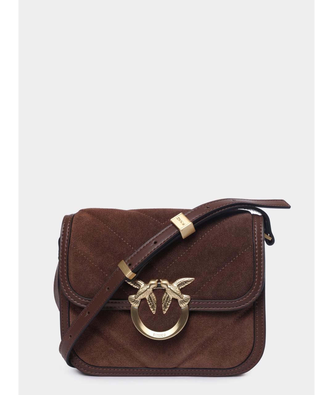 PINKO Коричневая кожаная сумка через плечо, фото 6