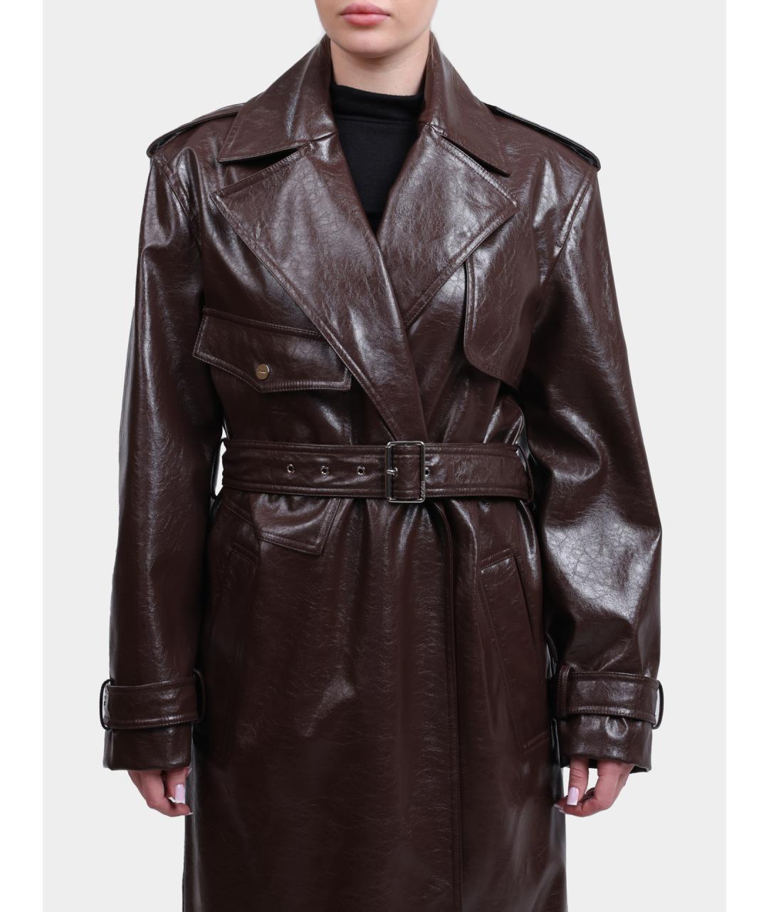 HUGO Коричневый полиэстеровый тренч/плащ, фото 2