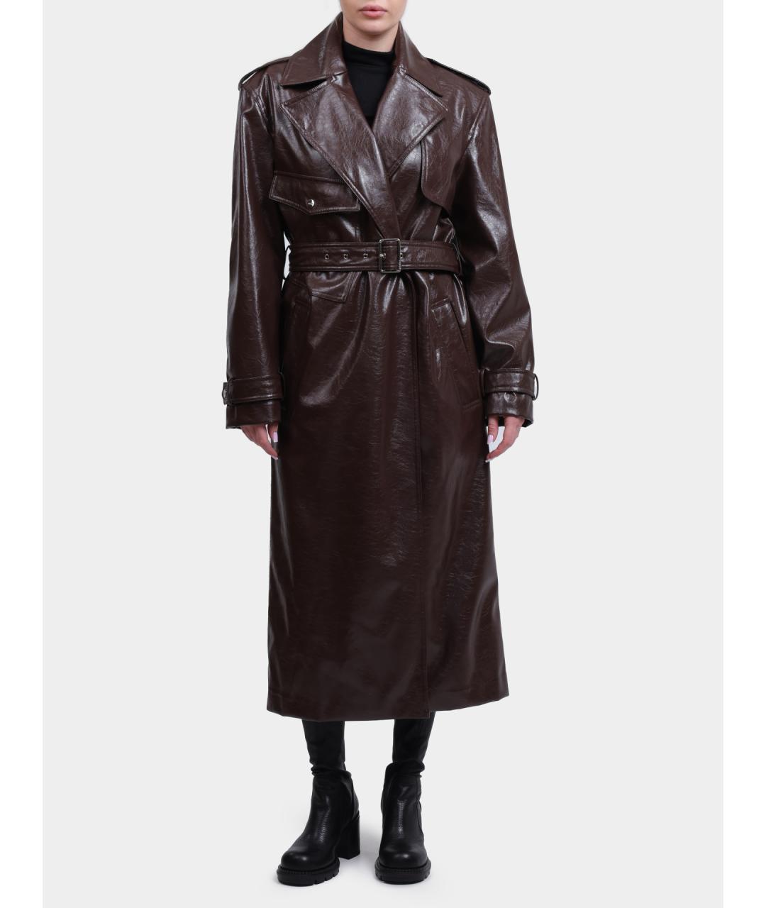 HUGO Коричневый полиэстеровый тренч/плащ, фото 6