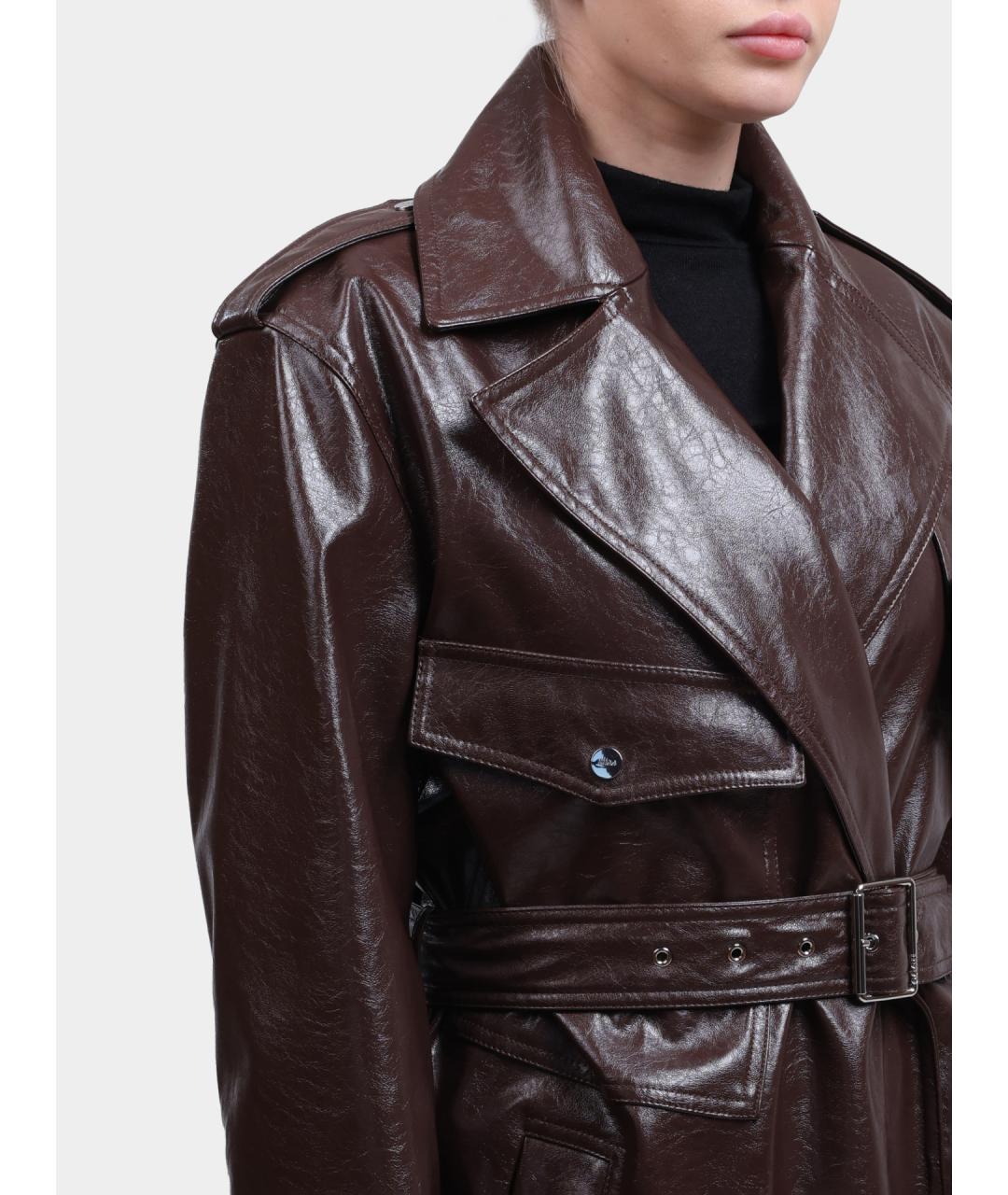 HUGO Коричневый полиэстеровый тренч/плащ, фото 4