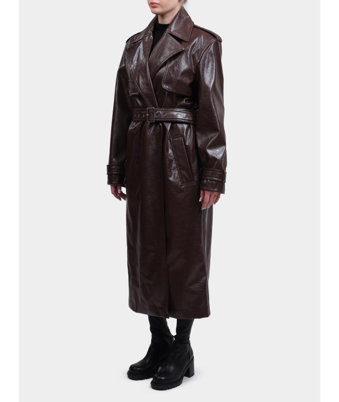 HUGO Коричневый полиэстеровый тренч/плащ, фото 3