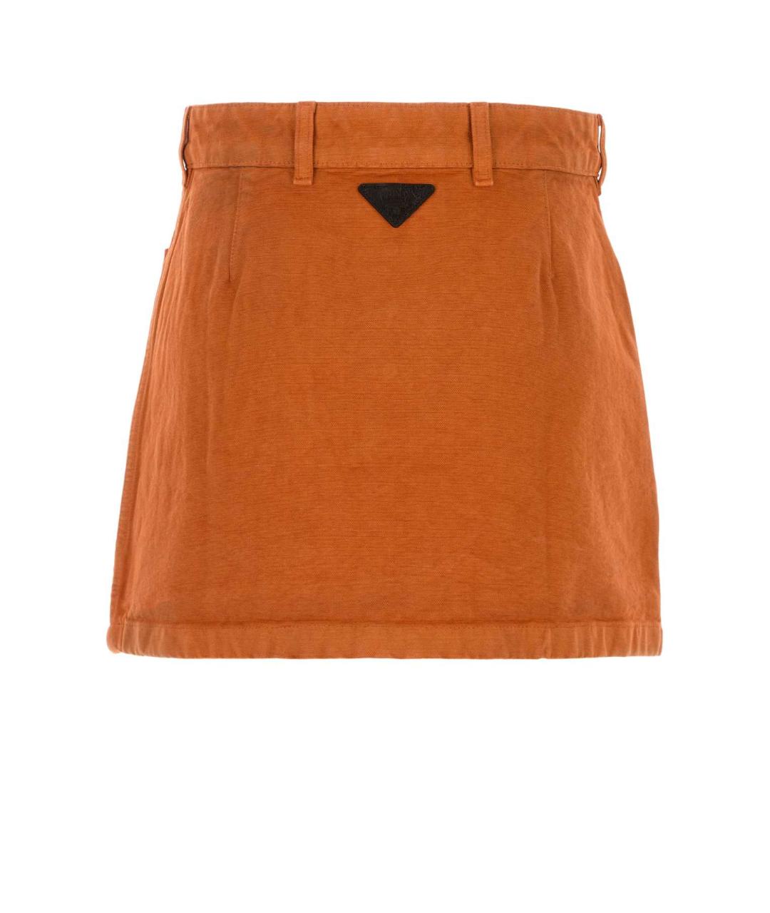 PRADA Оранжевая хлопковая юбка мини, фото 2