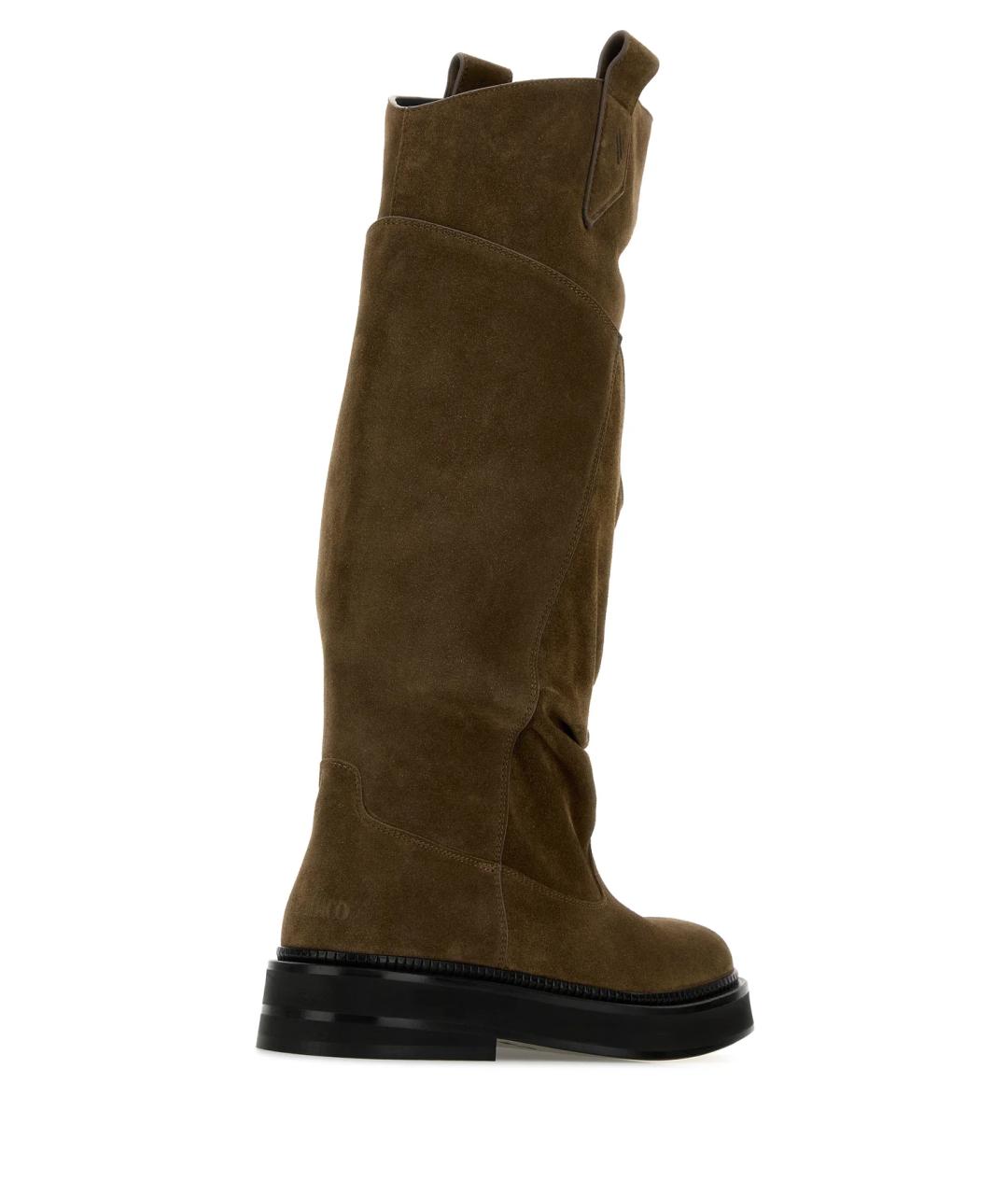 THE ATTICO Коричневые замшевые сапоги, фото 4