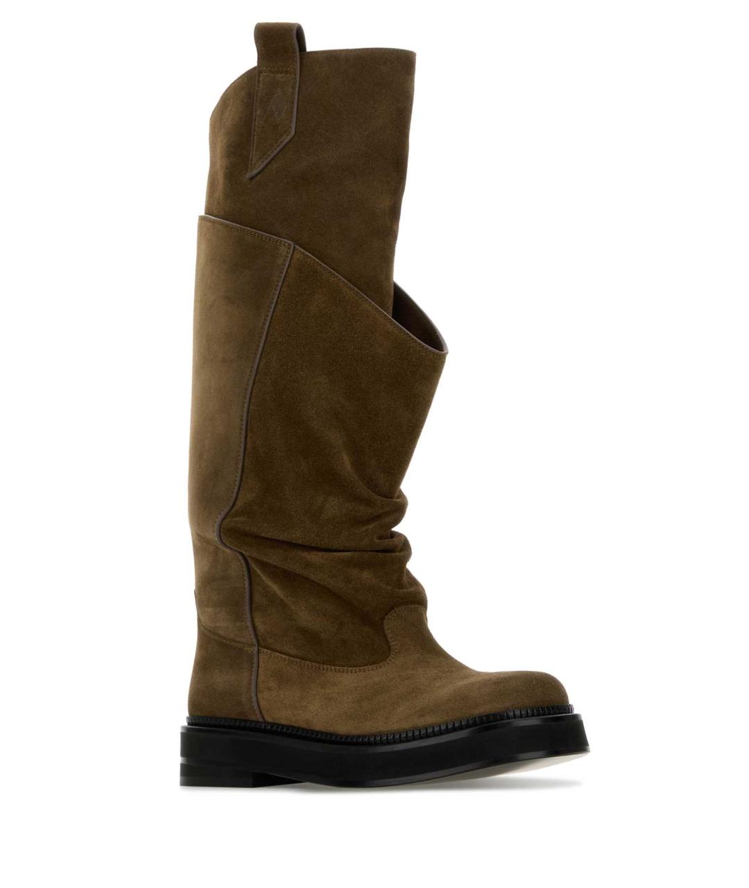 THE ATTICO Коричневые замшевые сапоги, фото 2