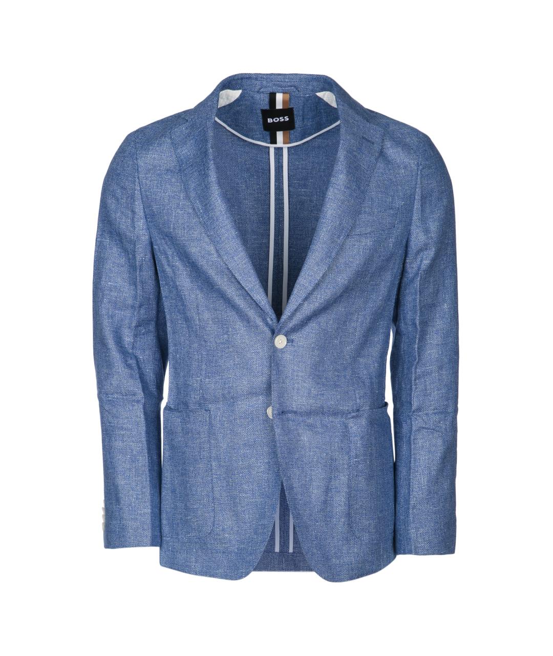 HUGO BOSS Голубой льняной пиджак, фото 1