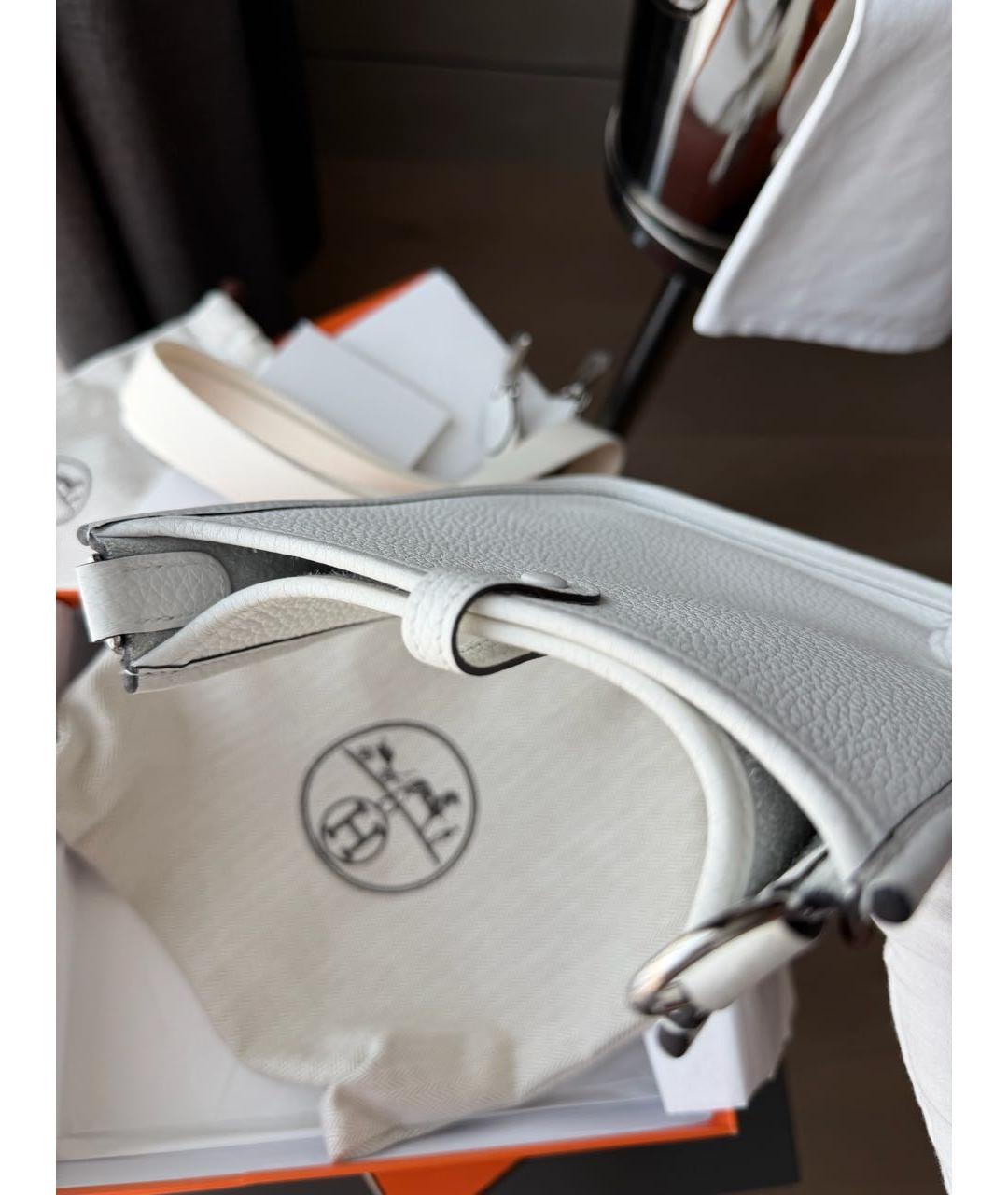 HERMES Белая кожаная сумка через плечо, фото 6