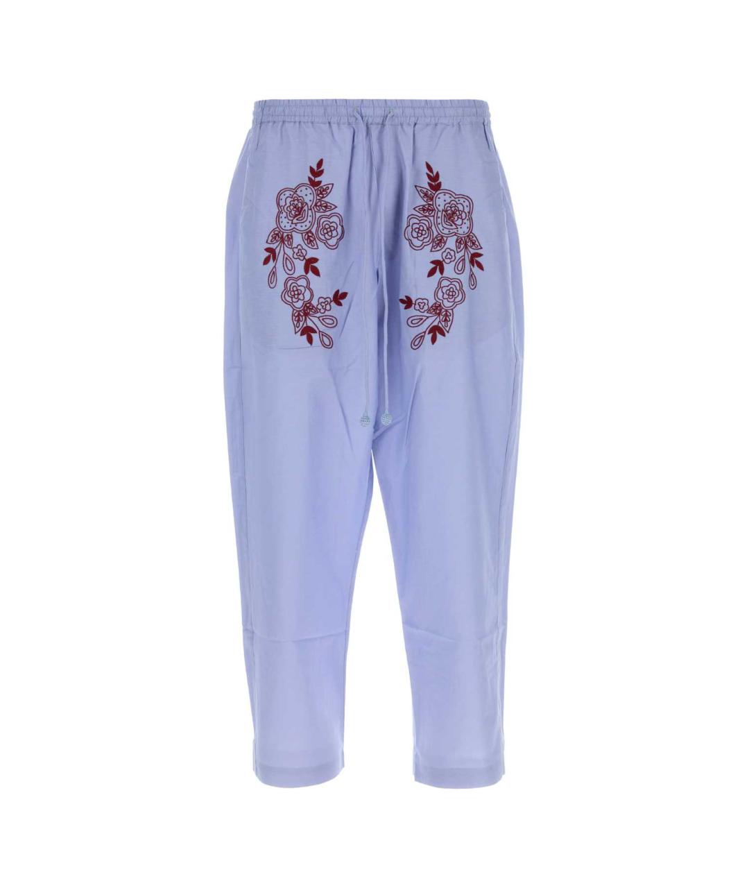 BAZISZT Голубые хлопковые повседневные брюки, фото 1