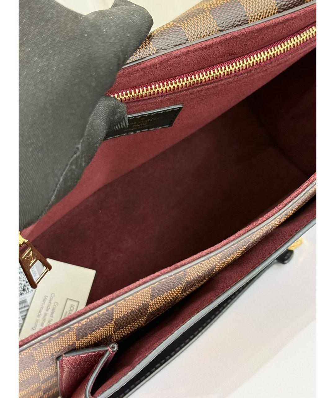 LOUIS VUITTON Коричневая кожаная сумка через плечо, фото 4