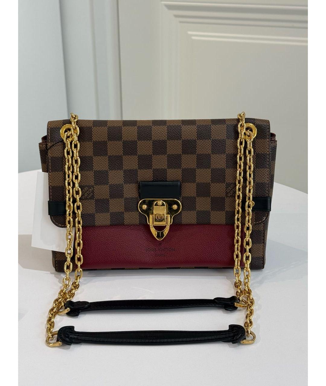 LOUIS VUITTON Коричневая кожаная сумка через плечо, фото 9