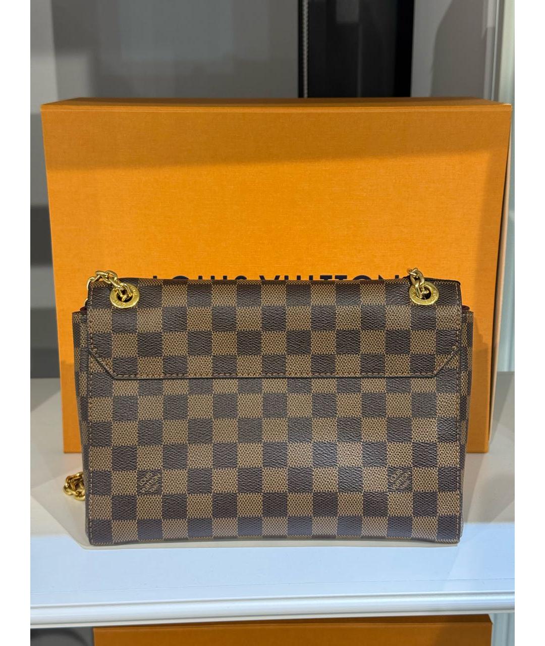 LOUIS VUITTON Коричневая кожаная сумка через плечо, фото 3