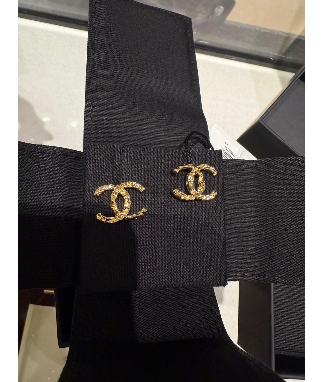 CHANEL Золотые металлические серьги, фото 5