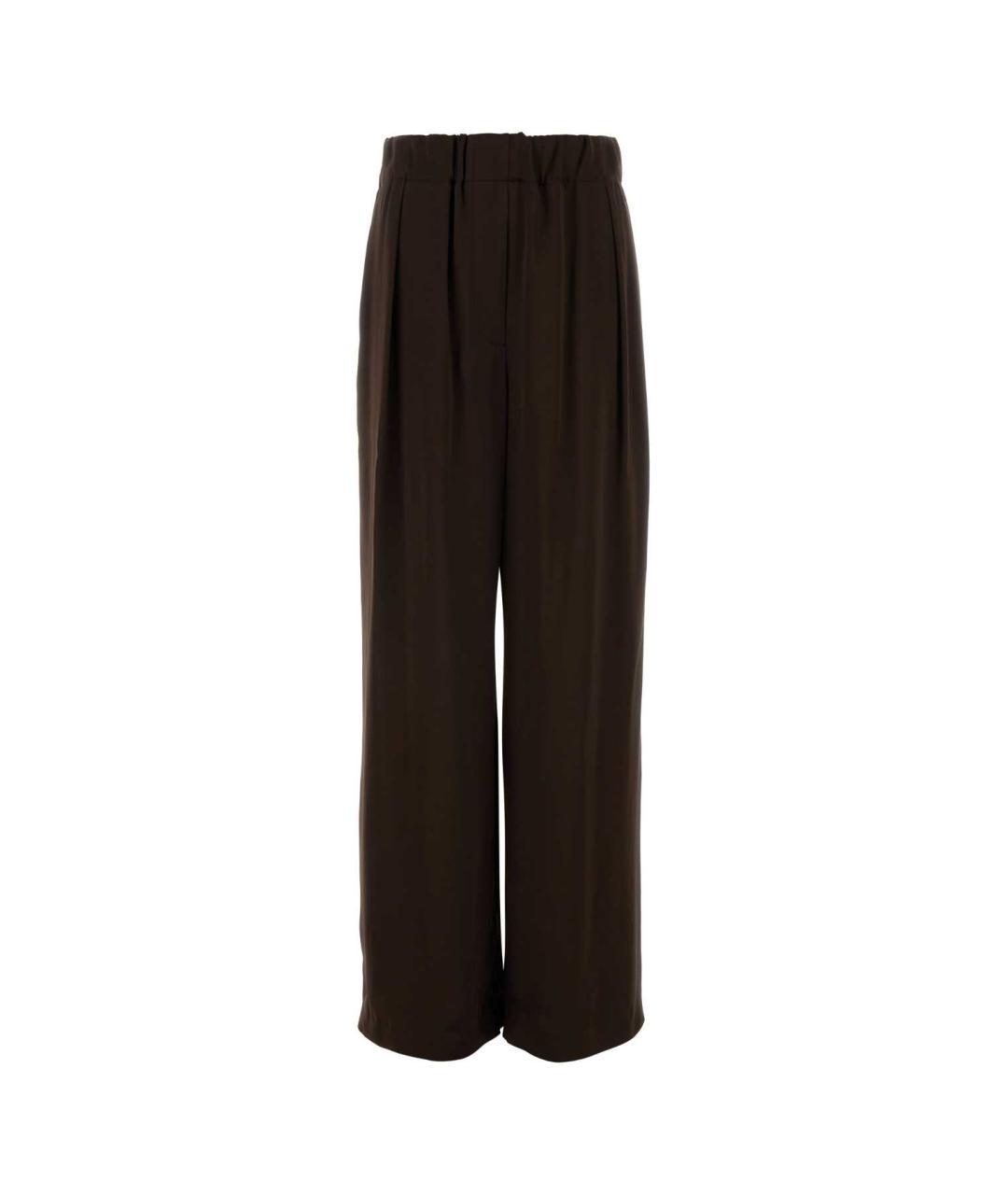 JIL SANDER Коричневые вискозные брюки широкие, фото 3