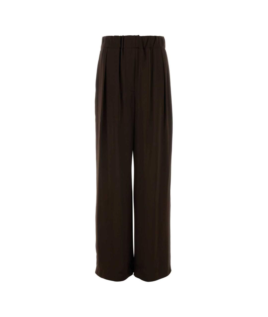 JIL SANDER Коричневые вискозные брюки широкие, фото 1