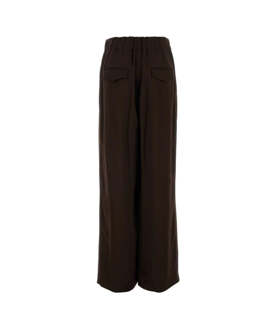 JIL SANDER Коричневые вискозные брюки широкие, фото 2