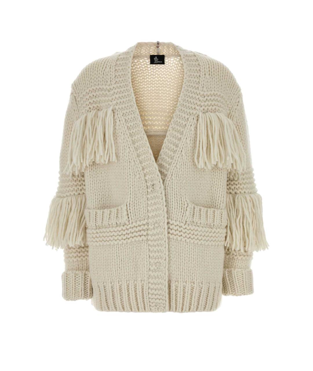 MONCLER GRENOBLE Белый шерстяной кардиган, фото 1