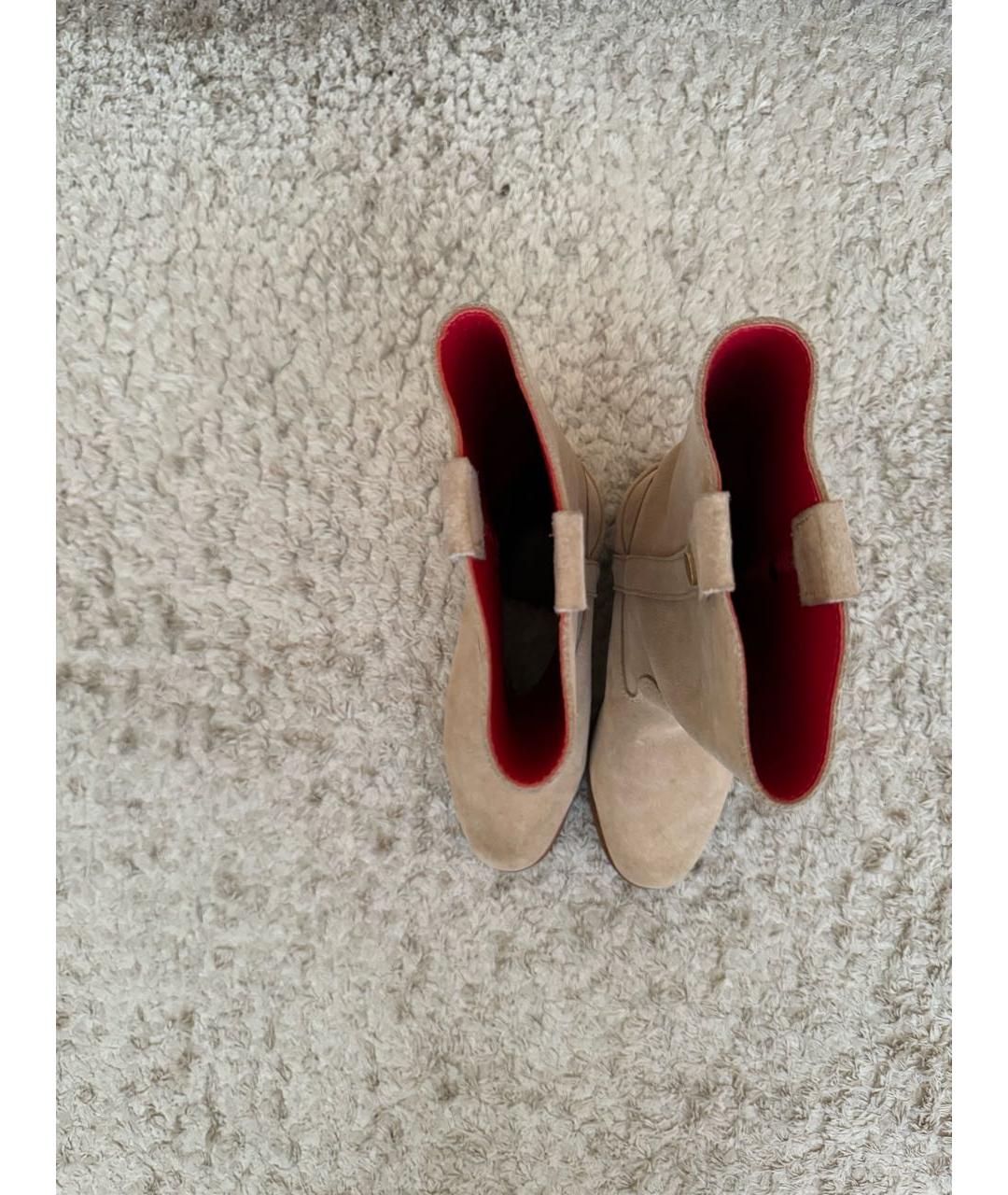 CELINE Бежевые замшевые полусапоги, фото 3