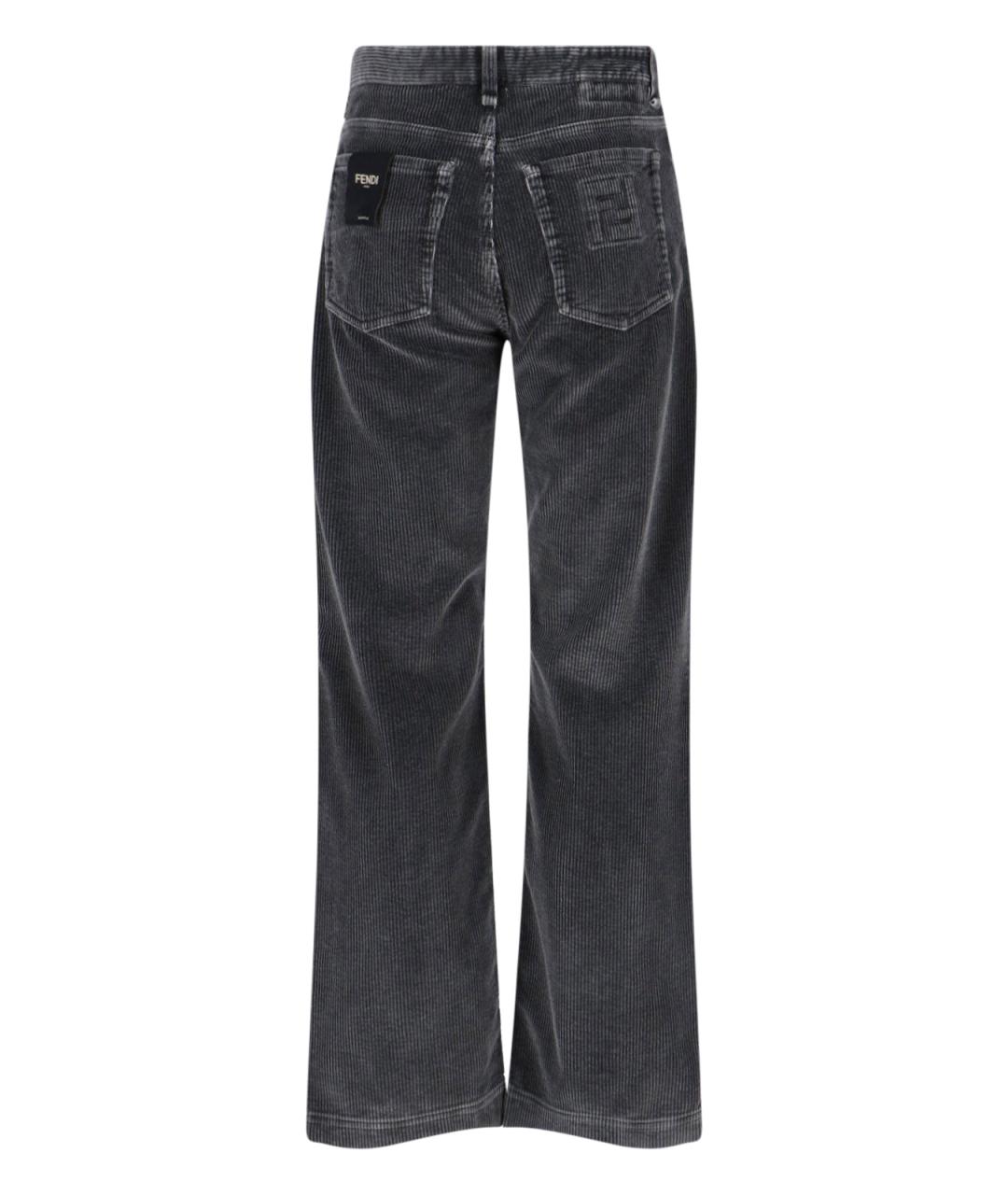 FENDI Антрацитовые хлопковые повседневные брюки, фото 2