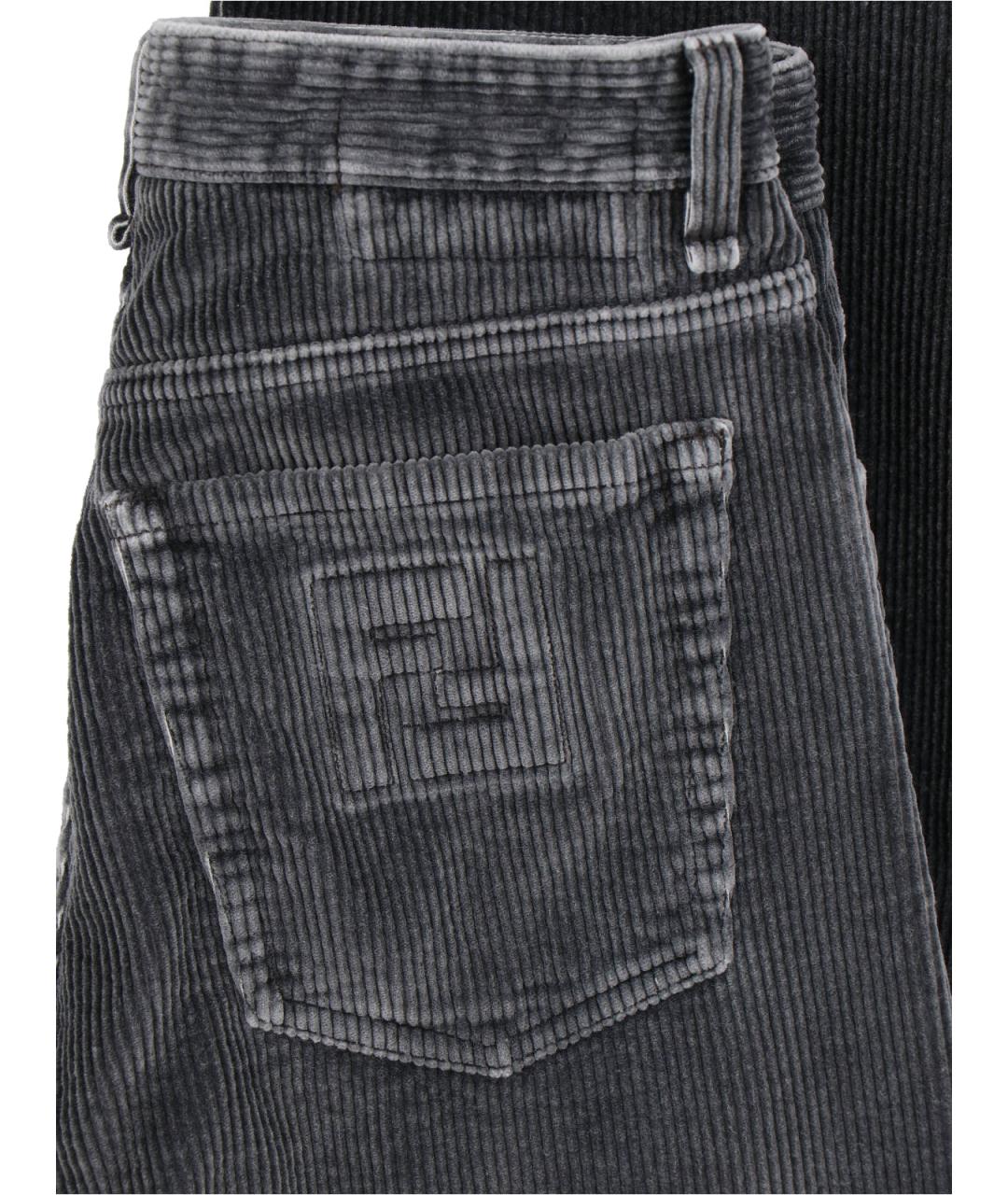 FENDI Антрацитовые хлопковые повседневные брюки, фото 4