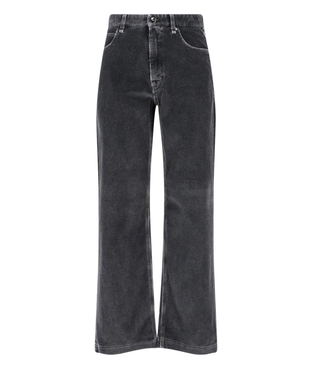 FENDI Антрацитовые хлопковые повседневные брюки, фото 1