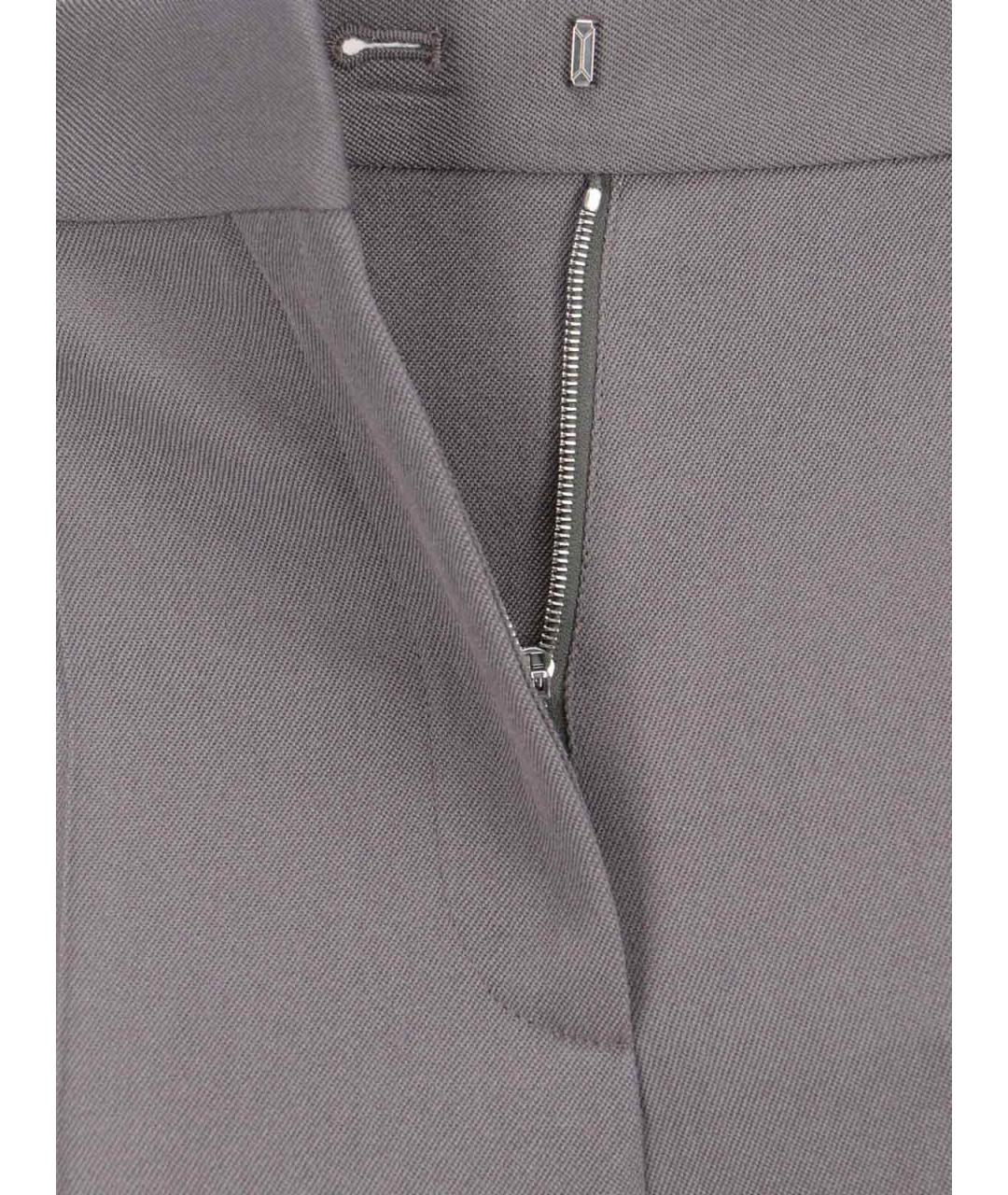 CALVIN KLEIN Серые шерстяные прямые брюки, фото 5